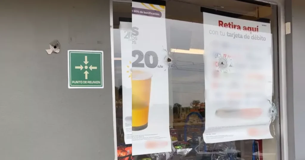 Tiroteos en el ejido Canán de Culiacán: daños en tienda de autoservicio y gasolinera
