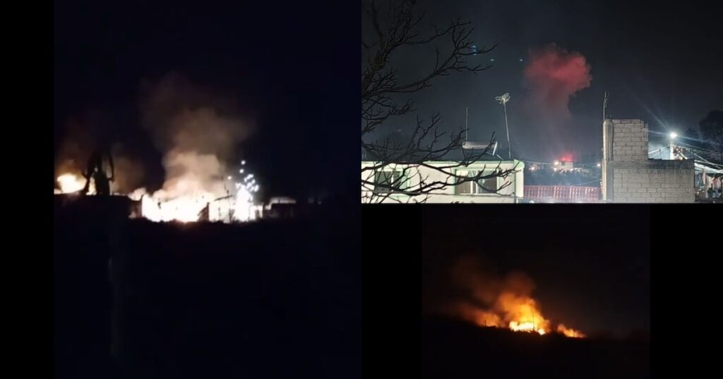 Dos heridos tras la explosión de un almacén de pirotecnia en Ozumba, Estado de México