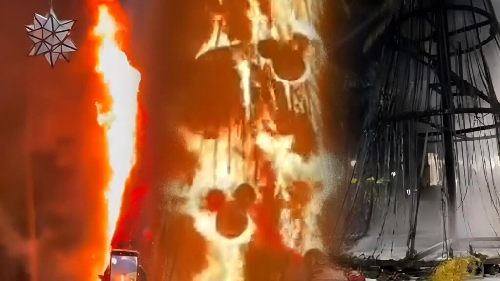 Incendio arrasa con el Árbol de Navidad en San Vicente, dejándolo en cenizas