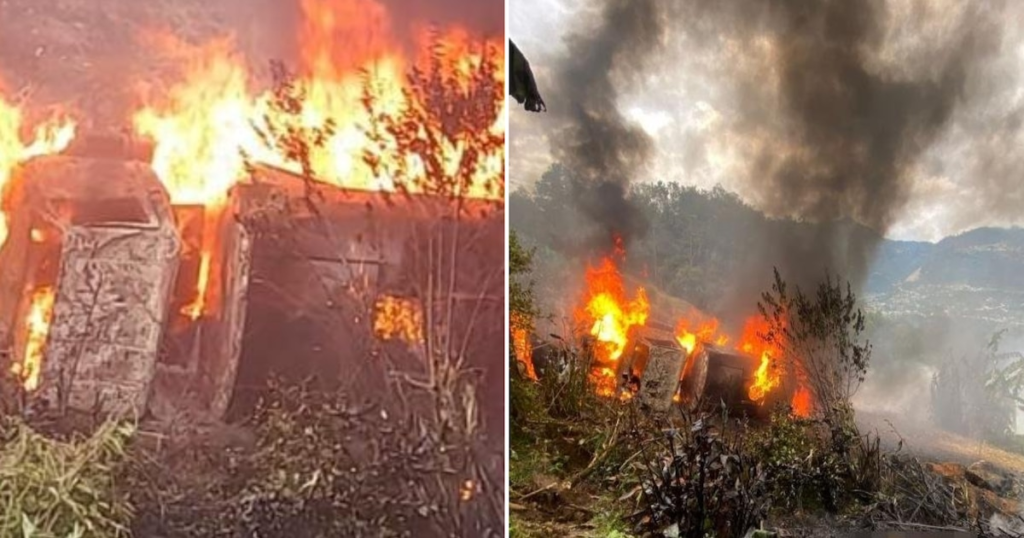 Intento desesperado de copiloto por rescatar a su amigo tras fatal choque de pipa de chapopote en Chamula, Chiapas