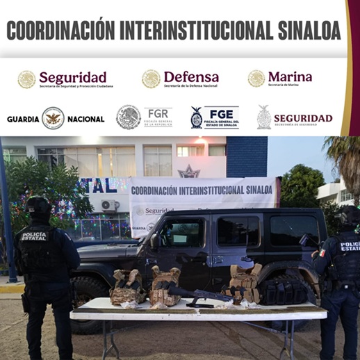 Operativo del Grupo Interinstitucional captura a 5 civiles con armas y vehículos en Nuevo Altata, Navolato