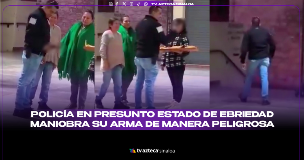 Policía en Oaxaca maneja su arma de forma peligrosa frente a civiles: impactante video