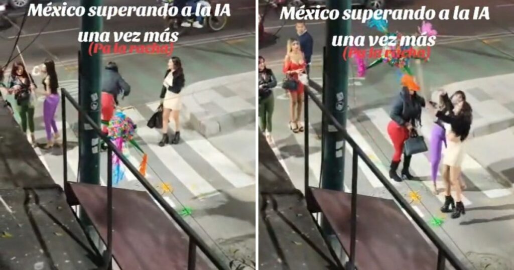 Trabajadoras sexuales festejan su posada navideña al romper piñata en las calles de Tlalpan en CDMX: "México sorprende a la inteligencia artificial"
