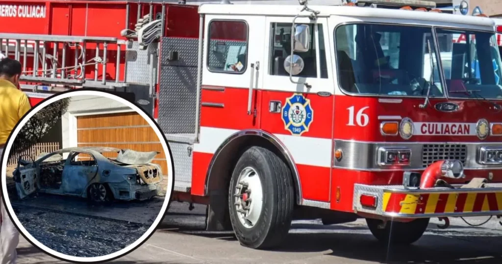 ¡Arde en llamas! Automóvil en Las Quintas, Culiacán, es incendiado