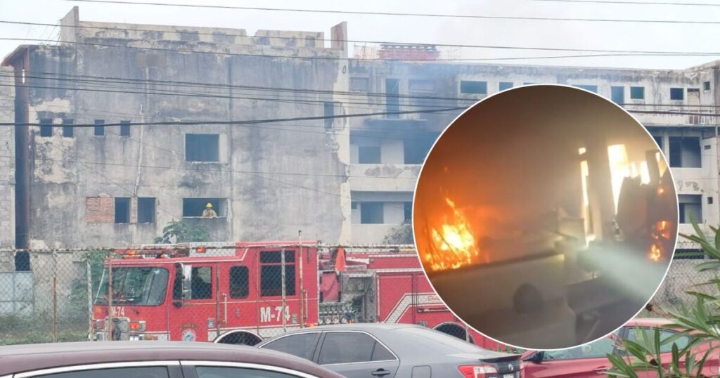 VIDEO: ¡Así fue el devastador incendio dentro de un hotel abandonado en Mazatlán!